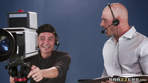 Stud punishes the busty babes for ruining the news