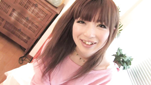 Asian hottie kneels to suck dick after masturbation