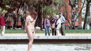 Japanese slave nipples tormented in public