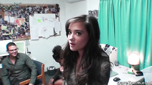 Two chicks are licking cunts while third is sucking big dick