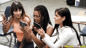 Kinky teachers throw a passionate threesome in class