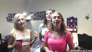 Bisexual chicks are being fucked hard and licking each other