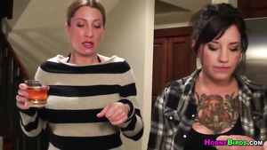 Horny tattooed sluts get drunk and jump on hard cocks