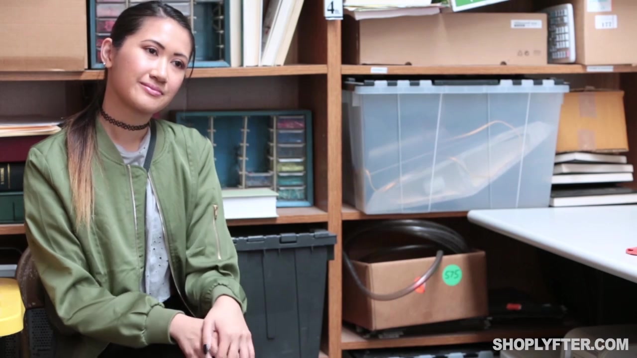 Teen Jade Noir busted stealing and spreads on the desk for fuck  Embed  Player