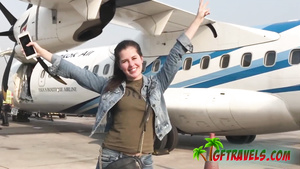 Model and Photographer engage in first day vacation love making