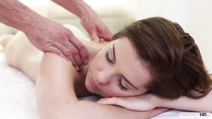 Teen Kasey has an erotic oil massage & passionate sex with older man