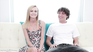 Hot teen girl Kenzie Kai comes to do her first porn