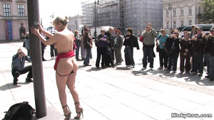 Master ass fuck fucks big rear end slave outdoor