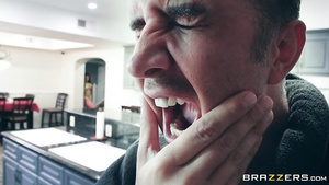 Horny big breasts houswife Skyla Novea punished in the kitchen