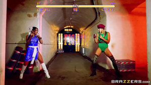 Sexy blonde lesbian horny chick Cristen Rina playful pussy fun