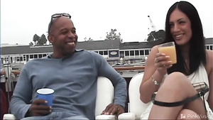 Beautiful brunette minx hardcore sex on the boat