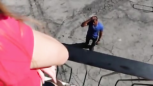 The chick fucks the construction worker