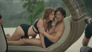 Gorgeous Model Blake Edens gives deep BJ and gets doggystyled