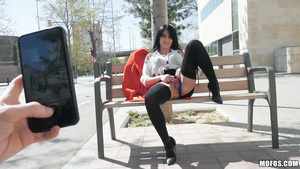 POV pick up and pay action with busty teen Linda Black