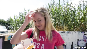 Easygoing blonde girl let Tristan fuck her for some cash