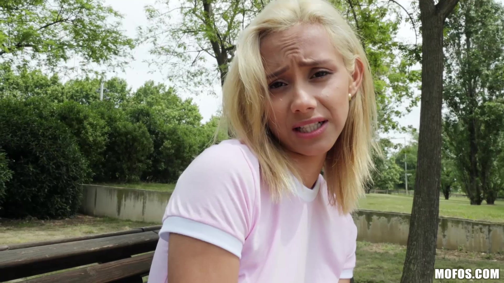 Young latina in pink t-shirt gives up her pussy for some cash  Xozilla.com