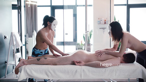 Hegre - Four Hands Masked Lingam Massage - handjob