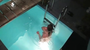 Drunk Neighbors Spycam Caught Night Pool Sex Orgy