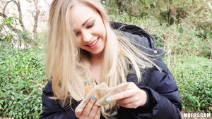 Kinky stud teases cutie with no panties under skirt