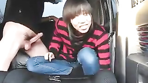 Japanese Asian Girl Fucks Inside A Van Voyeur