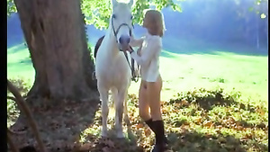 Brigitte Lahaie rides a horse to get to the sex place faster