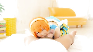 Orange-haired cheerleader enjoys sensual sex - Japanese cosplay