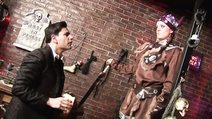 Half-naked Indian cutie gets a huge facial in the dungeon