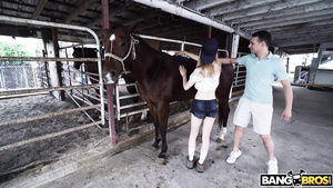 Kristy May Rides A Stallion - blond teen sex
