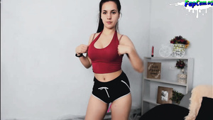 Big-Bosomed Amateur 18-Years-Old Striptease on Webcam