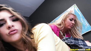 Janna Hicks makes love with Sofie Reyez in the classroom