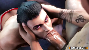 3D hentai guy suck long one-eyed snake deep throat