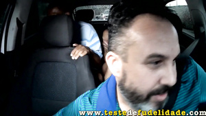 Crazy sex on the backseat in taxi