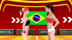 Brazzers Erica Fontes and Jasmine Jae fucked hard in foursome action