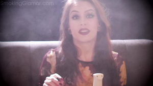 Smoking Fetish with kinky brunette Anna de Ville - Erotic solo