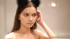 Flat-chested barely legal teen fucks with passion