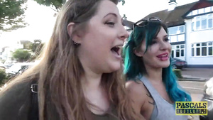 Two kinky BBW PAWG girls make out in fetish lesbian scene