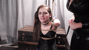 fetish lesbian femdom - tied up and punished for pleasure