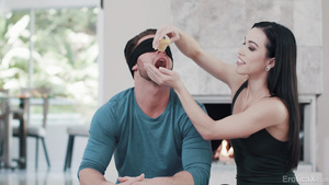 Blindfolded brunette Alexis Tae All Ass Fucking - blowing off before anal