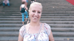 Euro babe Jana Schwarz and Gino Gemelli - outdoor POV blowjob and fucking