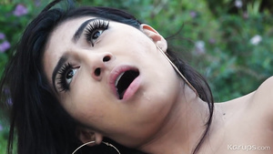 Binky Baez masturbates by the pool outdoors