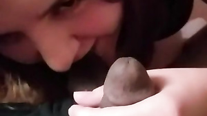 Chubby Becky tries sucking massive dong of black stud
