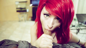Redhead amateur Emo sucks cock and fucks