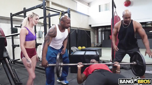 Black gangbang in the gym with Chloe Temple