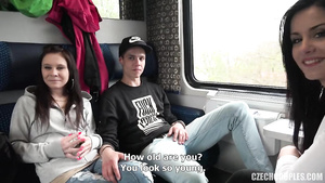 Swinger Action In Train With Horny Young Pals