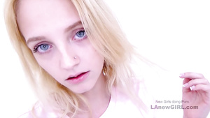 Cute blue-eyed teen fucks & swallows jizz