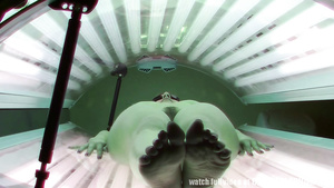 Hidden Cam - Hairy Pussy in Solarium