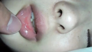 Sweet Korean babe sleeps and enjoys a bright orgasm at once