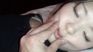 Hot smoking Korean babe gets fingered and fucked in a sleep