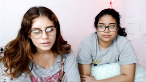 Young latin babes getting ready for passionate lesbian sex