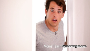 Horny blonde stepmom and teenagers